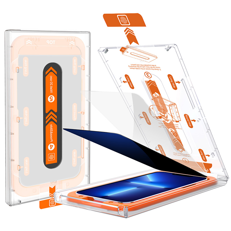 MagicBox 9H tempered glass screen protector recyclable installation kit for iPhone 13 13 Pro Anti-dust with install tool