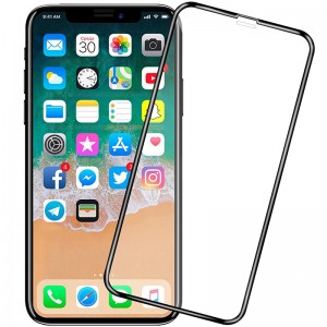 Mobile phone screen protector with airbag for iPhone XR/iPhone 11, 6.1 inch PC soft edge protector tempered glass film