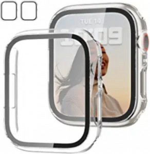 Renewable Design for China Watch PC Case Cover with Tempered Glass Screen Watch Cover Protector for Apple Watch Series 7 38mm 40mm 42mm 44mm 41mm 45mm