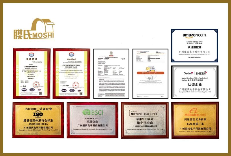 Moshi Brand & certificate