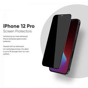 True 28° Privacy Screen Protector Compatible with iPhone 12/iPhone 12 pro(6.1″), Anti-spy Tempered Glass