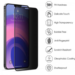 Best Price on China For iPhone X /Xr Anti Spy Tempered Glass Screen Protector Privacy Glass
