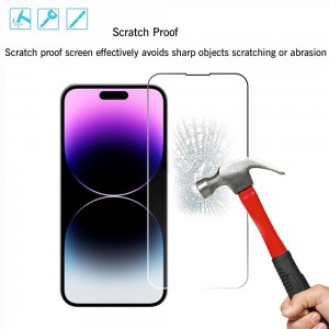 Factory Price 2.5D 9H Clear Tempered Glass Screen Protector for iPhone 14 Pro